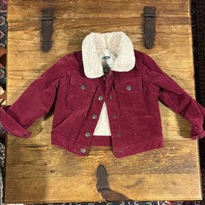 Old Navy Kids Red Corduroy Jacket with Sherpa Lining